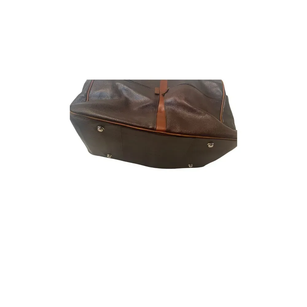 M. London Large Two Tone Leather Mens Weekender Travel Messenger Duffle Bag